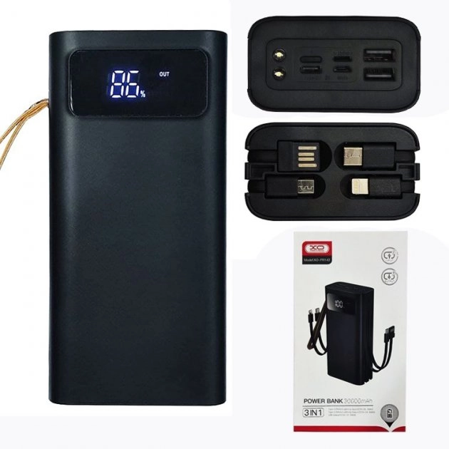 Powerbank XO PR142 UMB with cable 30000mAh  Black arzon