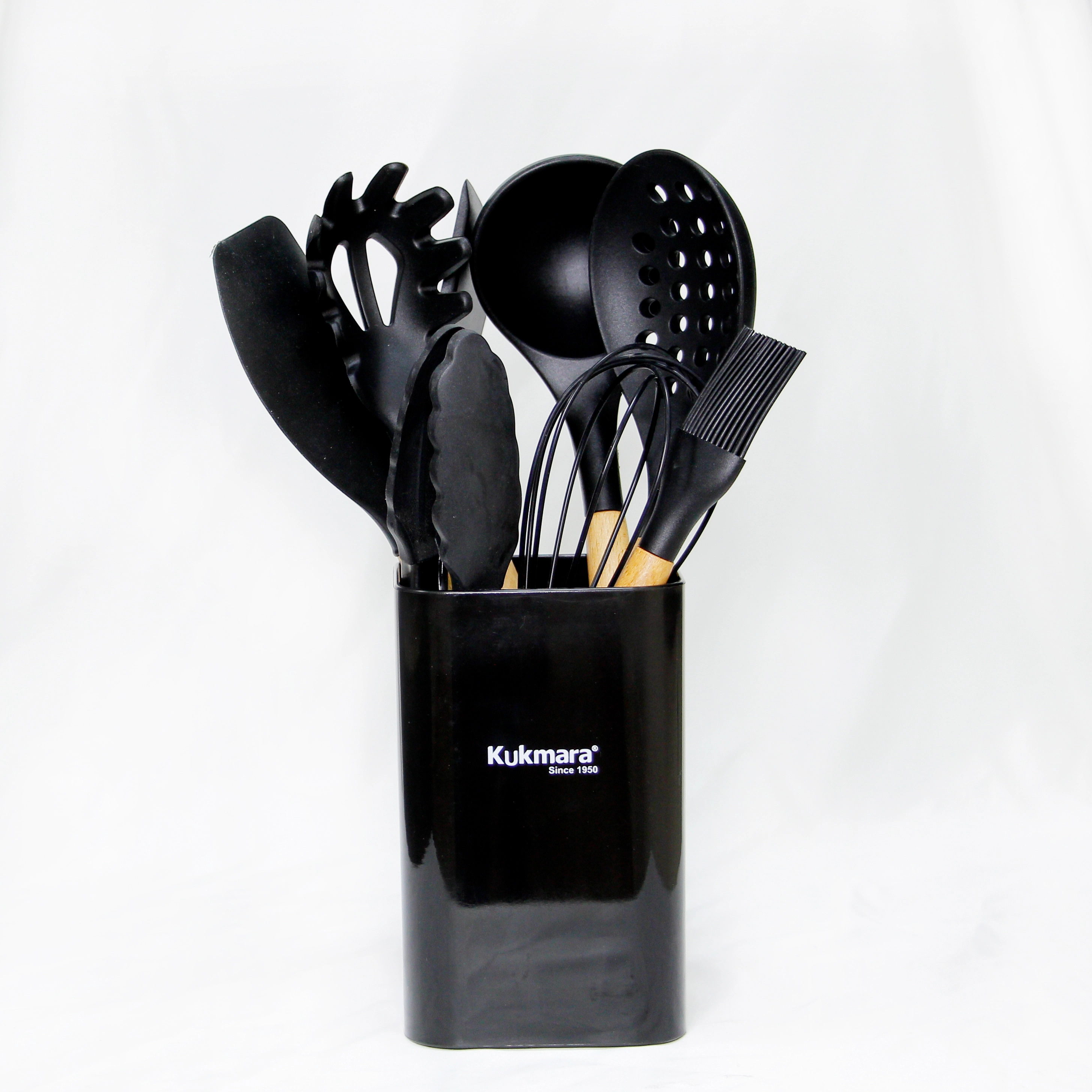 Набор кухонных инструментов из  силикона Kukmara - 9 предметов ( серый, черный ) купить