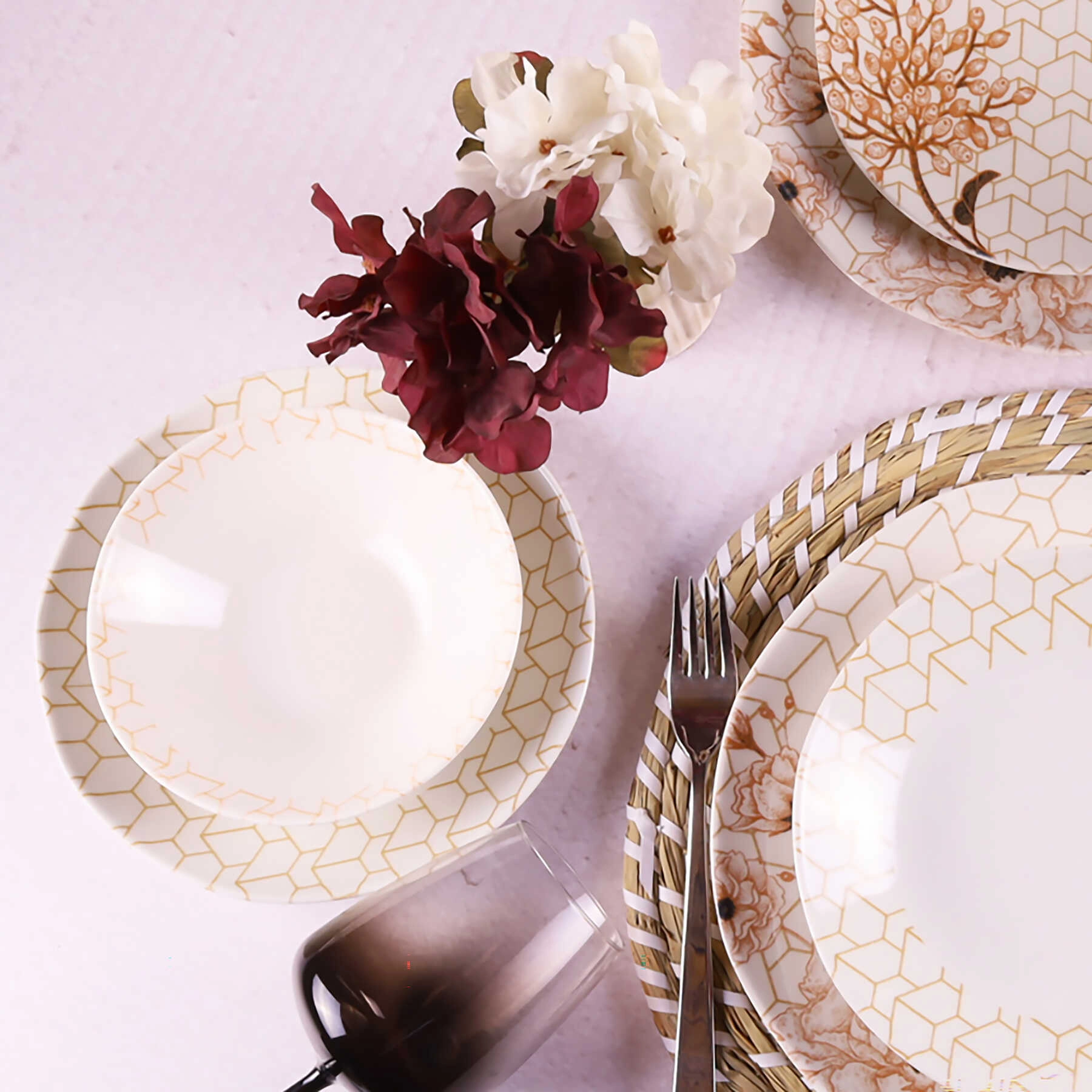 Fiyat (24 buyumli) dasturxon servizi Organik ORG24YS01DB1155 onlayn