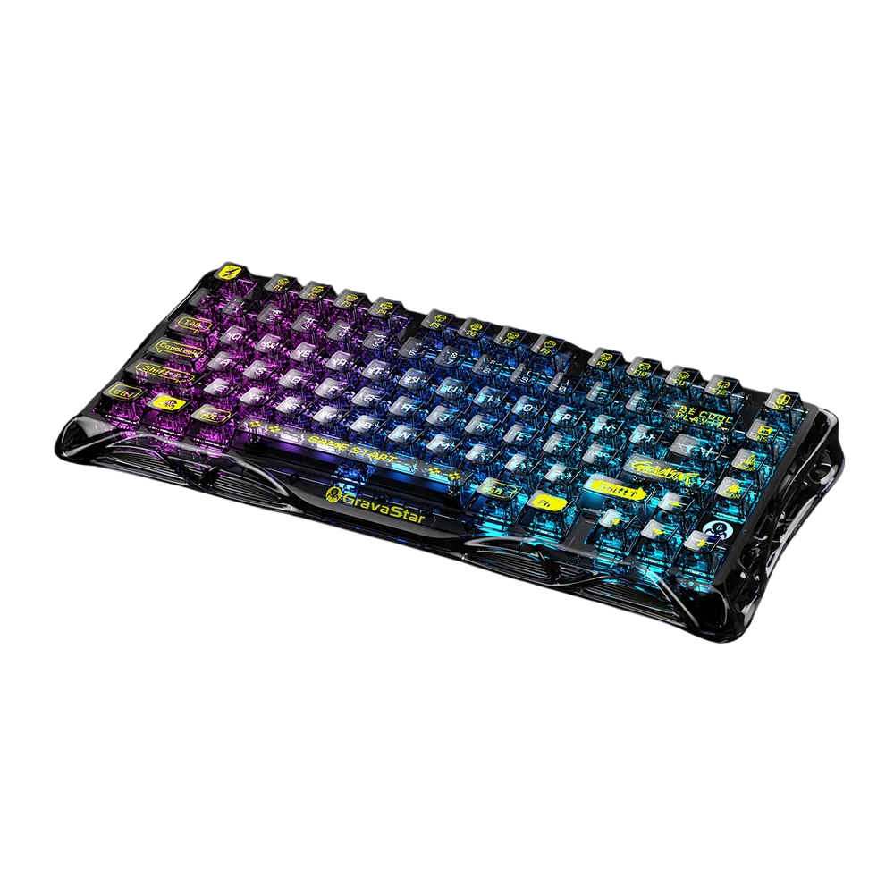 GravaStar Mercury K1 Lite o&lsquo;yin klaviaturasi (GS K1 LITE_XTAL_BLK) , Transparent Black bo'lib to'lash