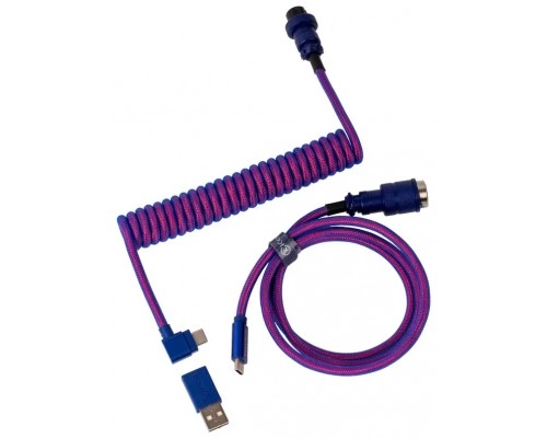 Cabel Type-A/Type-C Keychron Premium Coiled Aviator Cable-Angled Purpule sotib olish