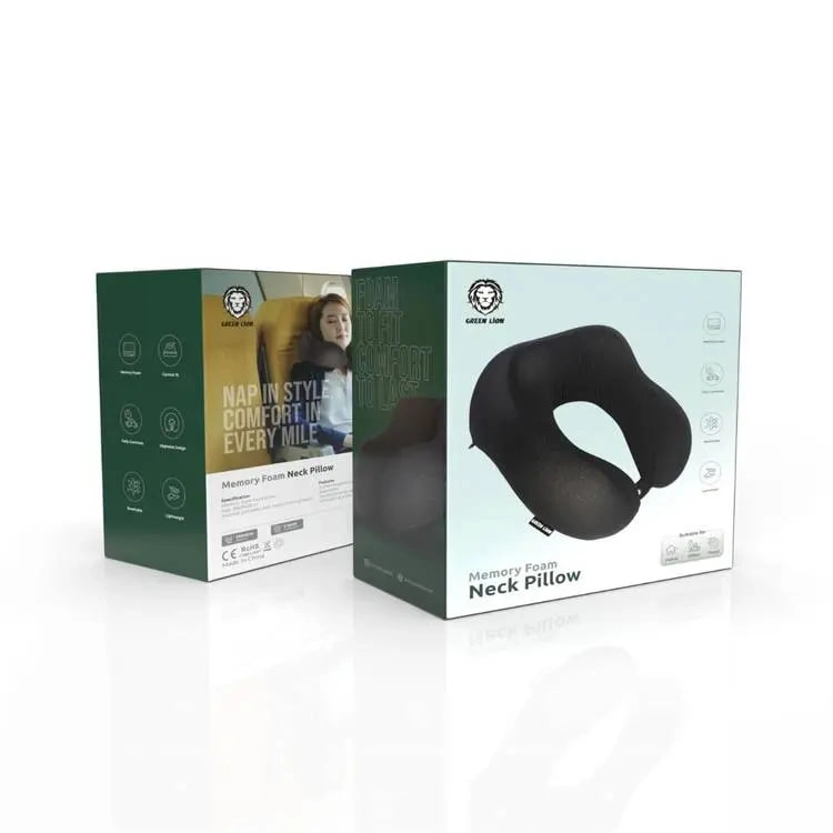 Подушка для шеи Green Lion Memory Foam Neck Pillow чёрная в Узбекистане