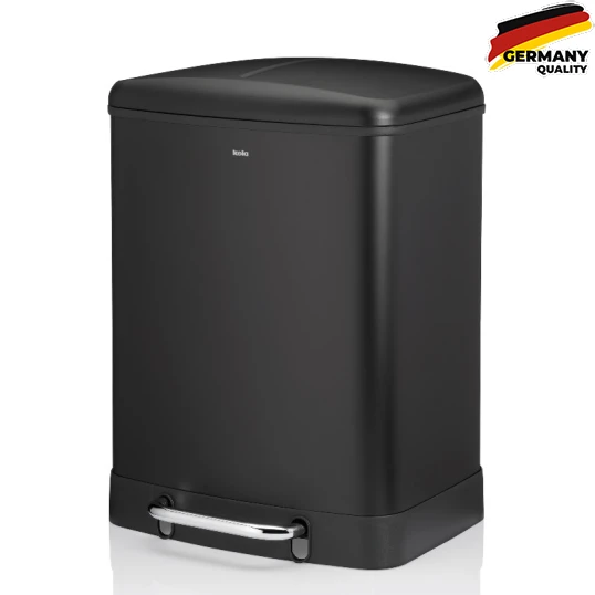 Ведро для мусора KELA Davino с педалью черное, 2х12 л, 2 отдела купить