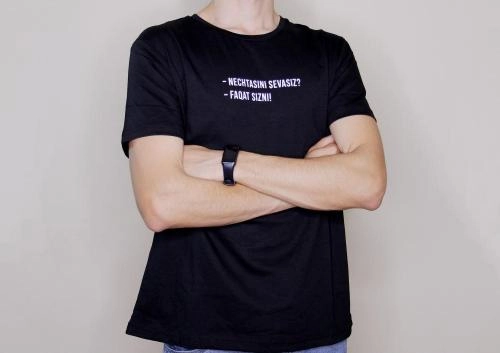 Футболка " - Nechtasini sevasiz? - Faqat sizni!" Black XL в Узбекистане