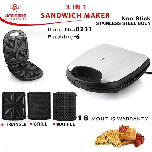 Lifesmile 3tasi1da sendvich-vafli-gril elektropishirgichi B231 sotib olish
