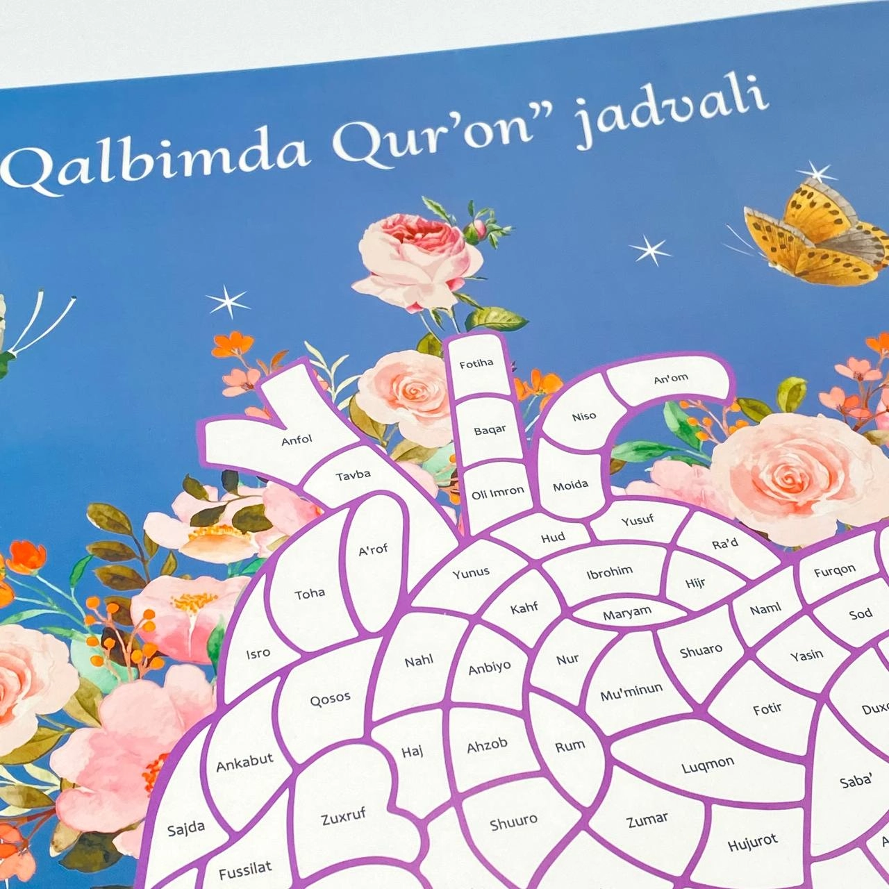 "Qalbimda Qur'on" jadvali (49x35 sm) arzon