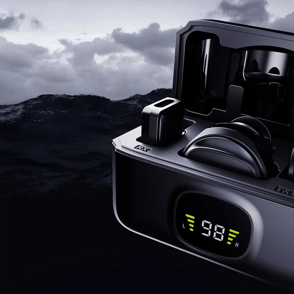 LENYES Wireless LM204-TC Type-C 3x1 petlichka simsiz mikrofoni , Black bo'lib to'lash