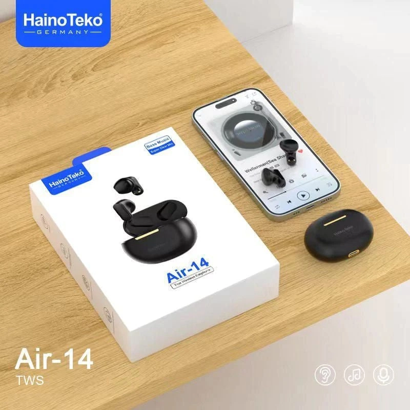 Haino Teko Air-14 qora simsiz naushnigi O'zbekistonda