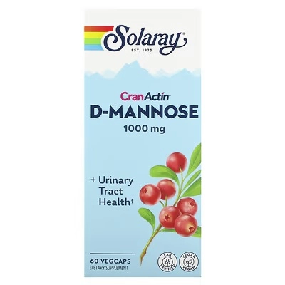 Solaray, CranActin bilan D-mannoza, siydik yo‘llari salomatligi uchun, 60 kapsula (11777) sotib olish