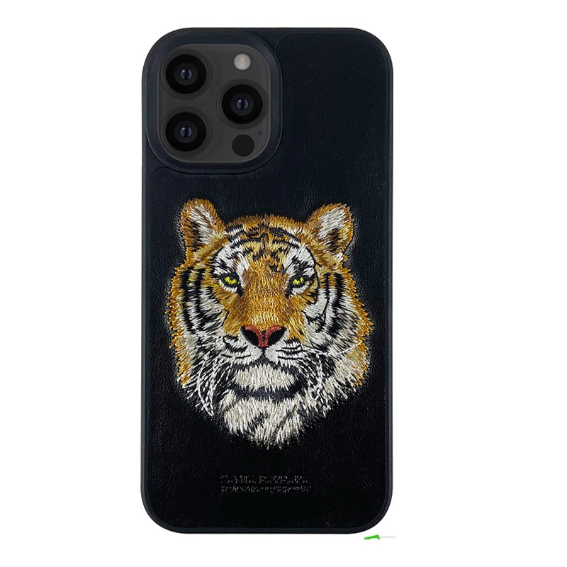 iPhone 14 Pro/14 Pro max uchun "Tiger" Santa Barbara Polo Savanna qora bezakli g'ilofi sotib olish