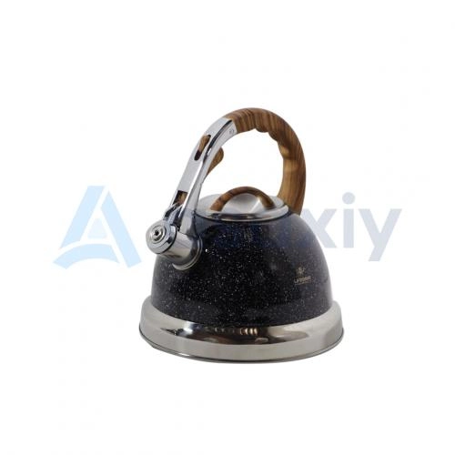 Чайник со свистком 3 л. от Life Smile (стальной, чёрный, серый) рассрочка