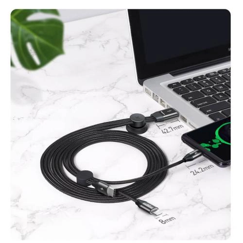 Кабель Baseus Car Co-sharing Cable USB For M+L+T 3.5A 1m Black онлайн