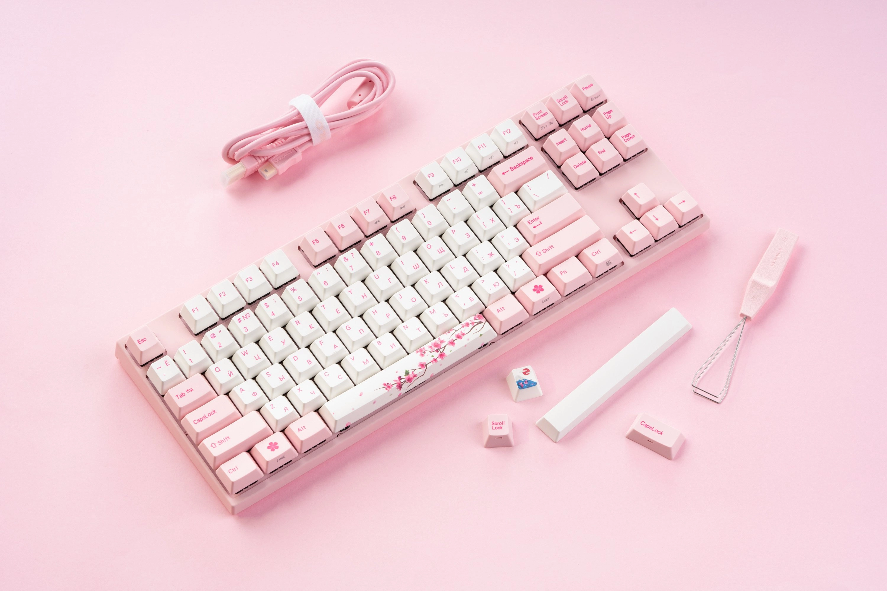 Клавиатура Varmilo VA87M Sakura, Cherry MX Blue + коврик в подарок цена