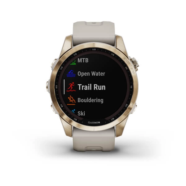 Garmin FENIX 7S Sapphire Solar Cream gold smart-soati narxi