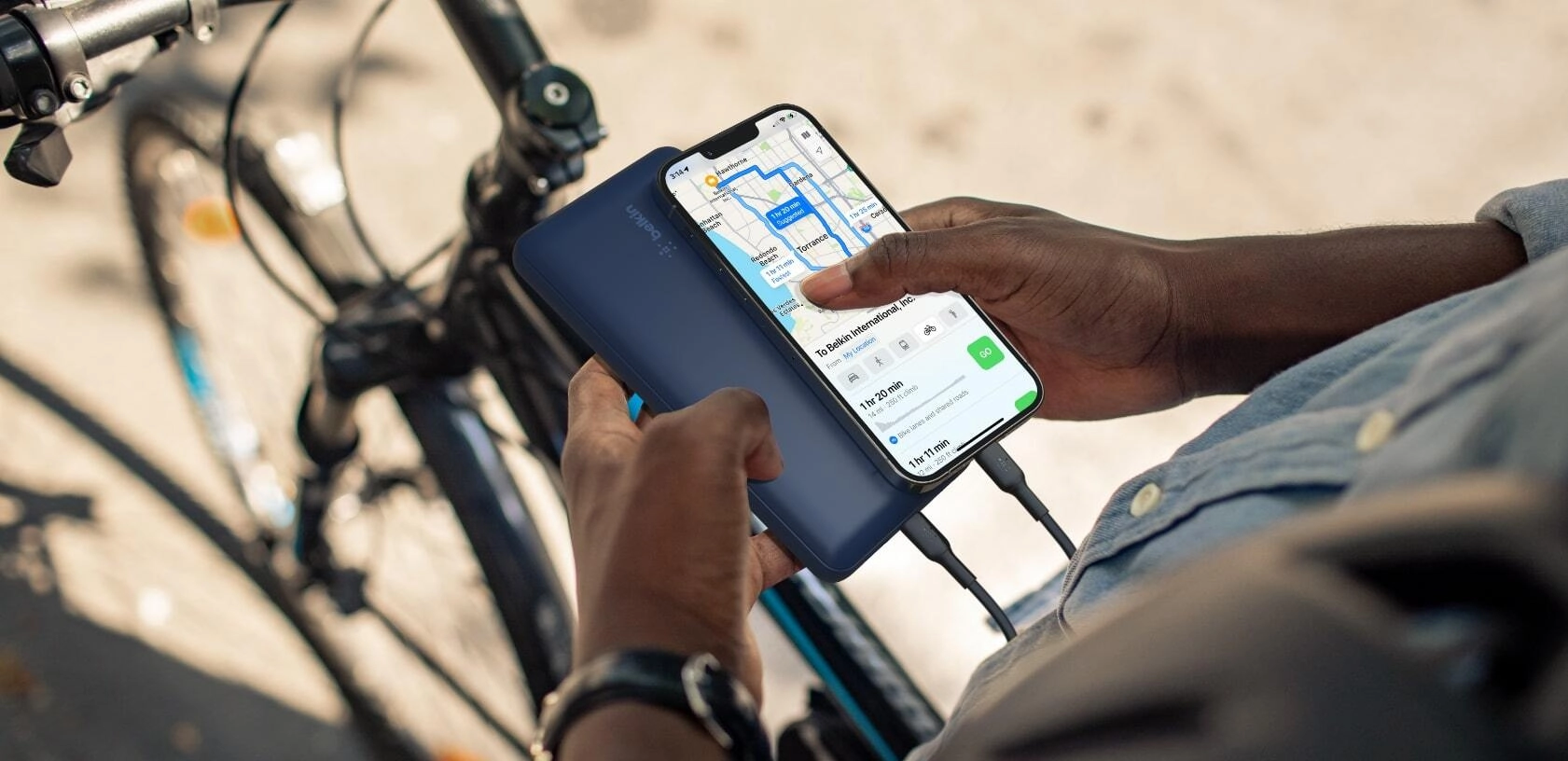 Портативный аккумулятор Power Bank Belkin 20000mAh, 15W, Dual USB-A, USB-C, blue цена