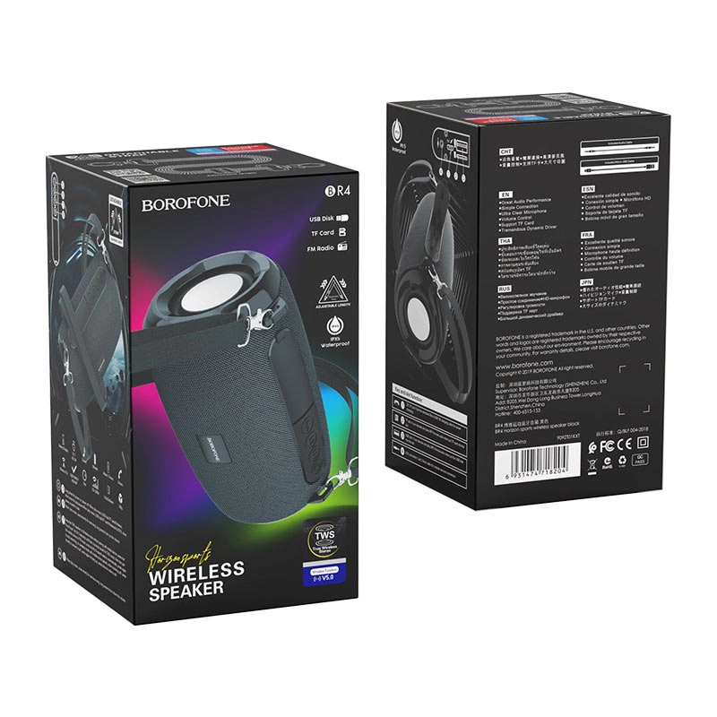 Borofone BR4 qora rangli simsiz Bluetooth-kolonkasi O'zbekistonda