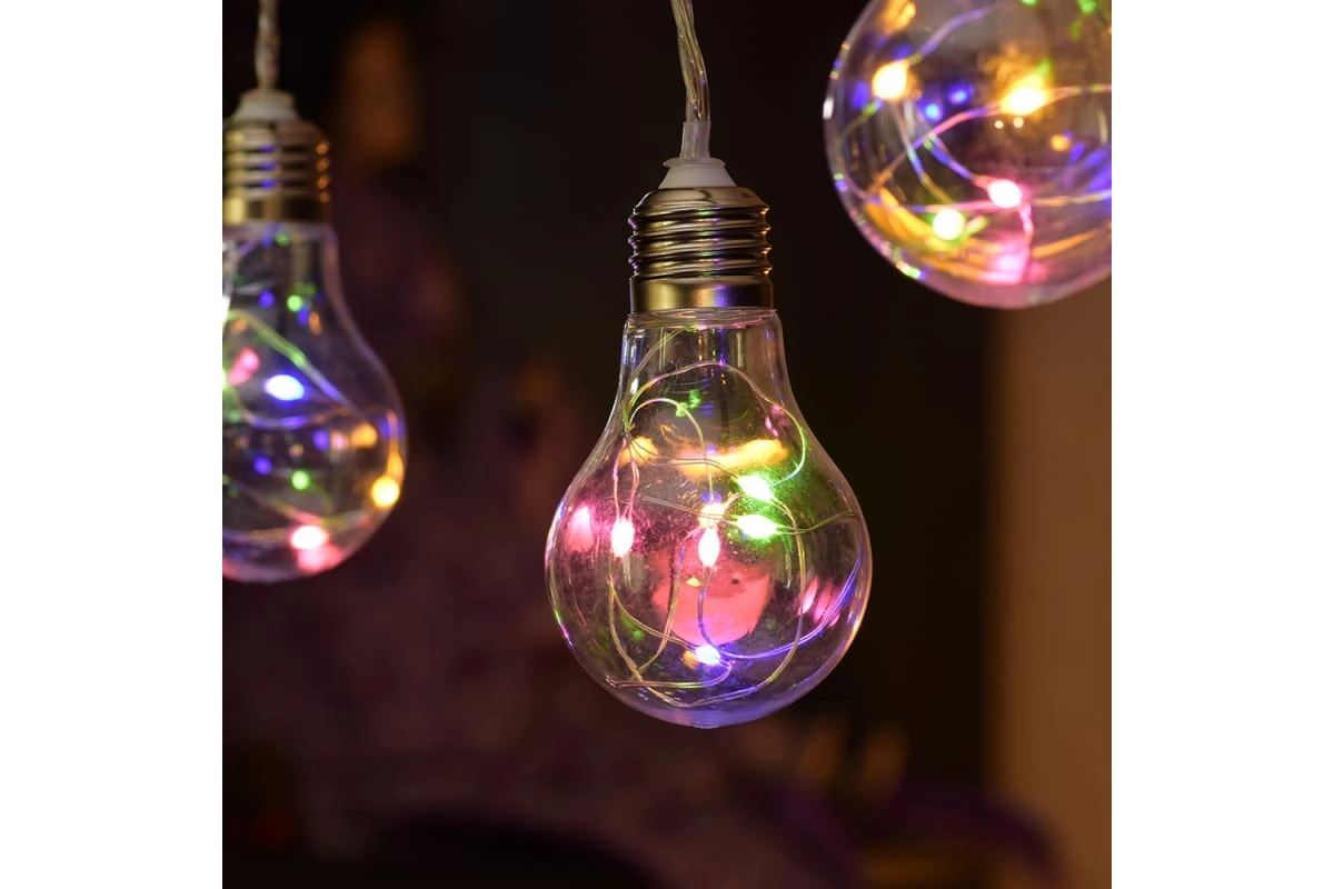 Гирлянда VEGAS Ретро лампы 4,5V 60 разноцветных мигающих RGB светодиодов narxi