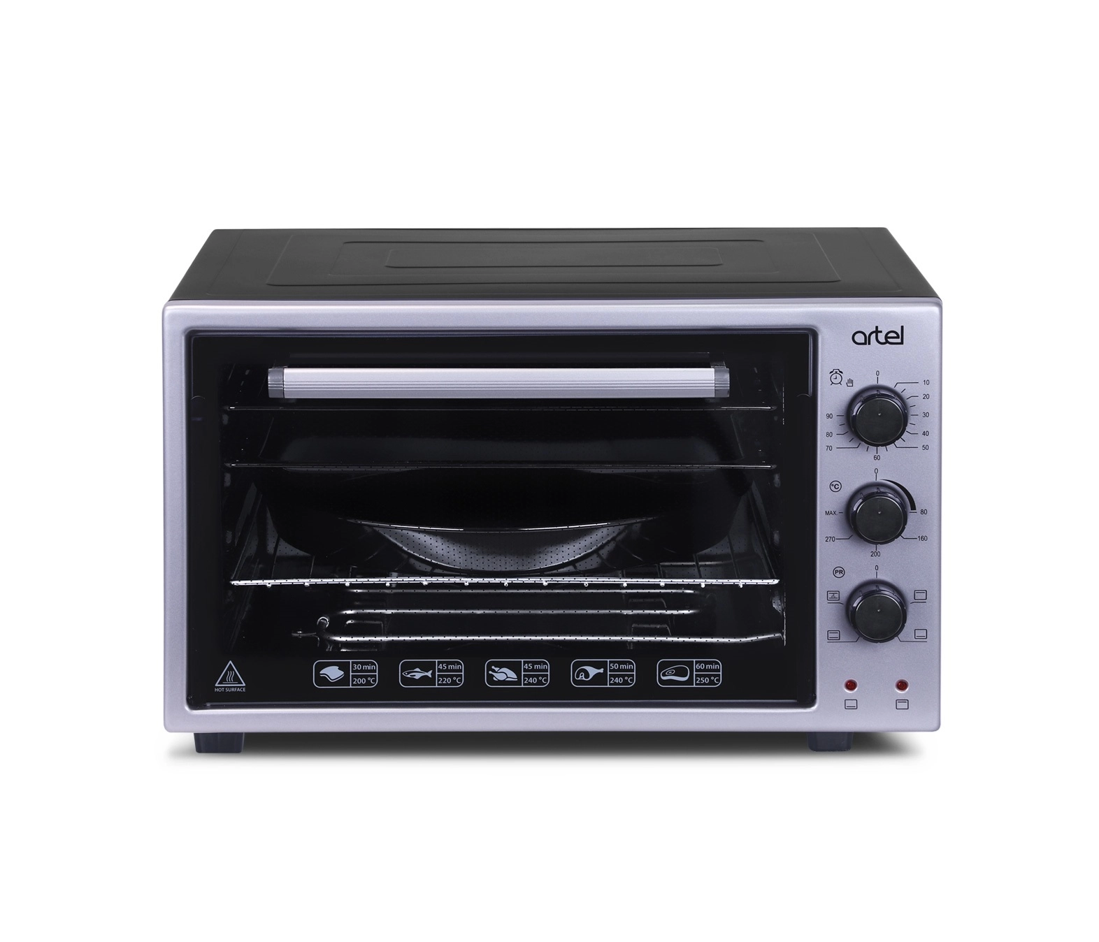 Mini-pech Artel MD-3618 L (Lyuks) Kulrang-qora sotib olish