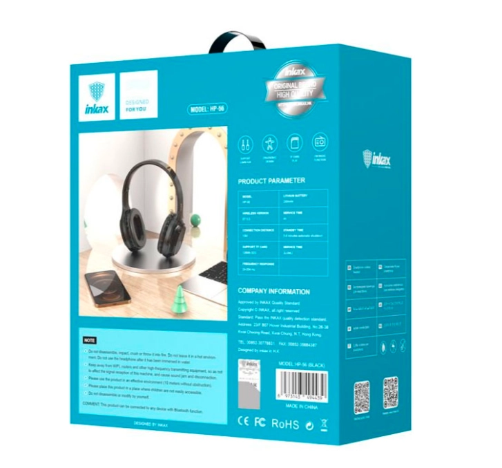 Беспроводные наушники Inkax HP56 (Black) в Узбекистане