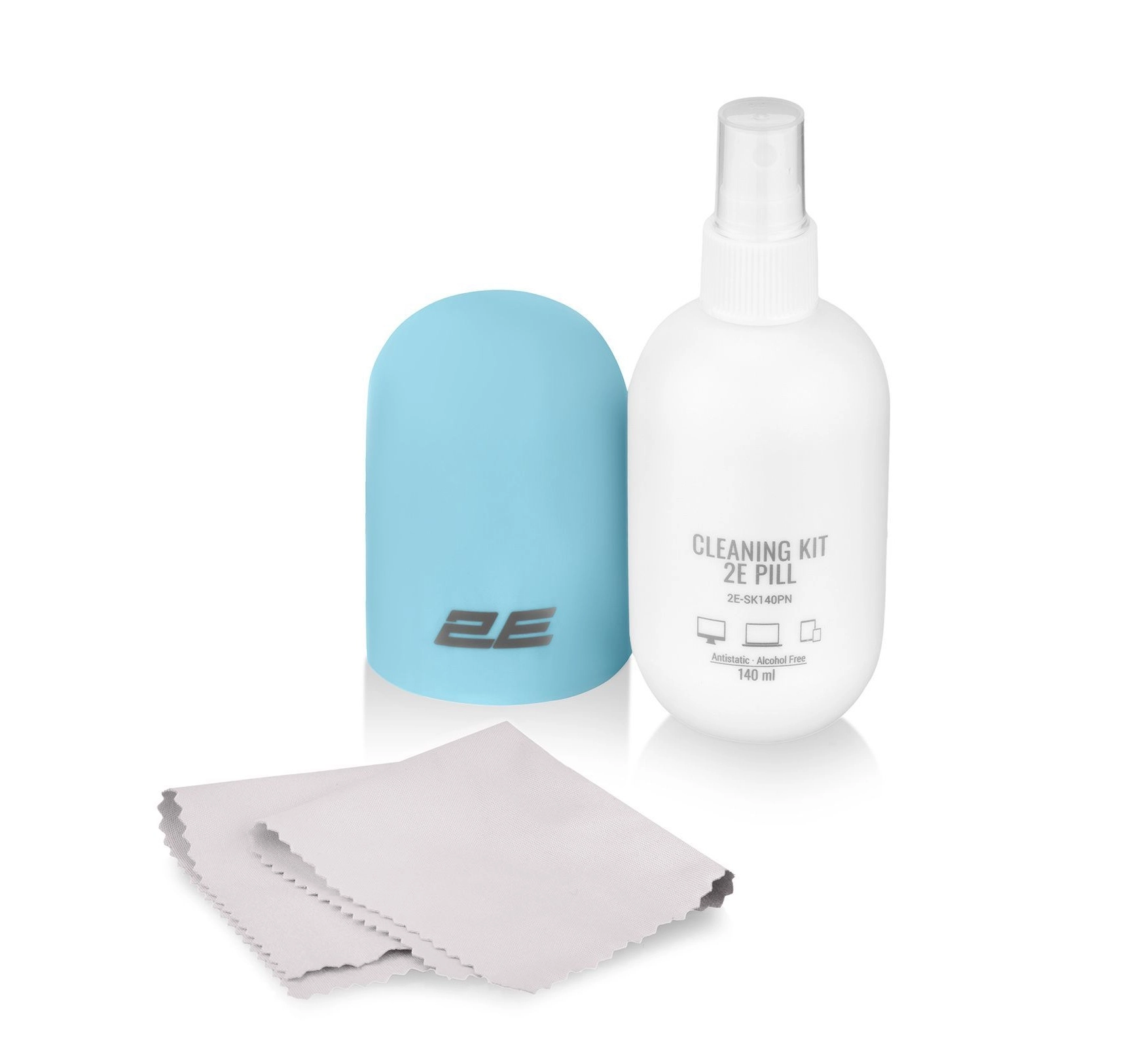 2E PILL tozalash to&lsquo;plami orgtexnika uchun (140ml suyuqlik + 20sm salfetka), White-blue O'zbekistonda