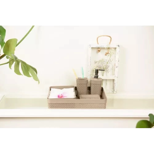 Plast Team OSLO suyuq sovun dozatori, 75x58x166mm, shokoladli mokko rangi O'zbekistonda