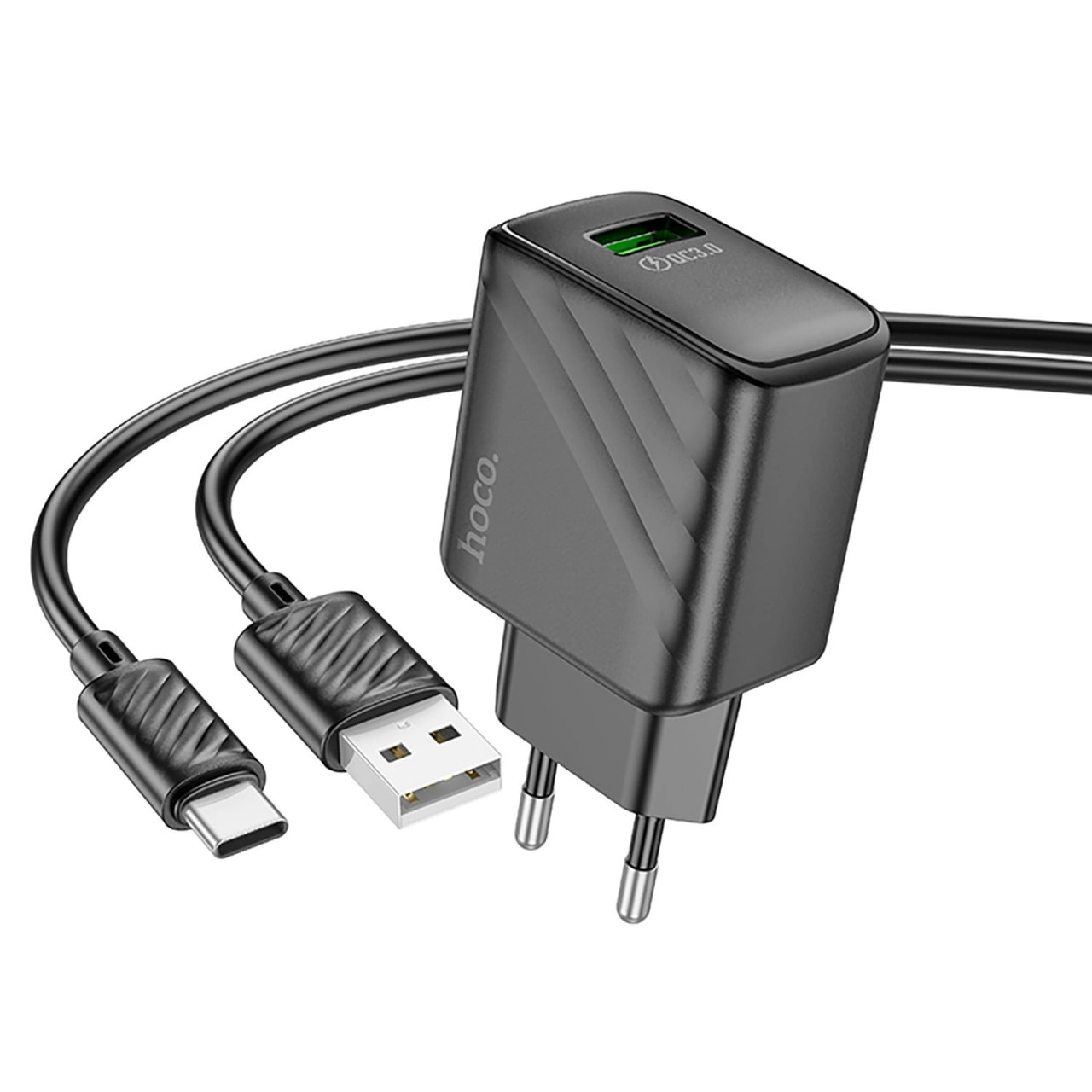 Зарядное устройство Hoco CS21A USB 18W (USB/Type-C) чёрный недорого