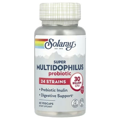 Solaray, Super Multidophilus, 30 млрд, 60 вегетарианских капсул, покрытых кишечнорастворимой оболочкой (90578) - фото №2 Solaray, Super Multidophilus, 30 млрд, 60 вегетарианских капсул, покрытых кишечнорастворимой оболочкой (90578) купить