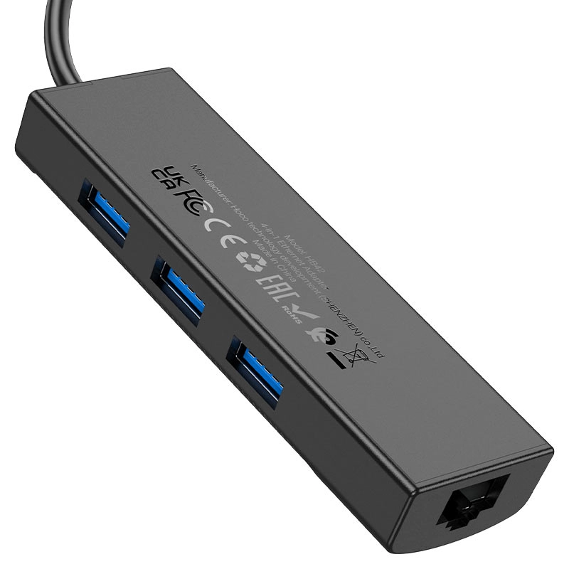 HUB-адаптер Hoco HB42 Type-C 3 × USB-A3.0 + RJ45 HUB - фото №5 HUB-адаптер Hoco HB42 Type-C 3 × USB-A3.0 + RJ45 HUB онлайн