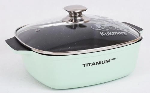 Kukmara "Titanium Pro" kvadrat kastryul-qo‘rasi, 5 l (Black, Green) sotib olish