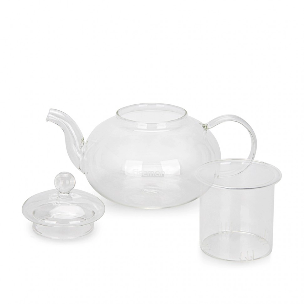 Чайник заварочный Fissman 1200 мл со стеклянным фильтром (жаропрочное стекло) в Узбекистане