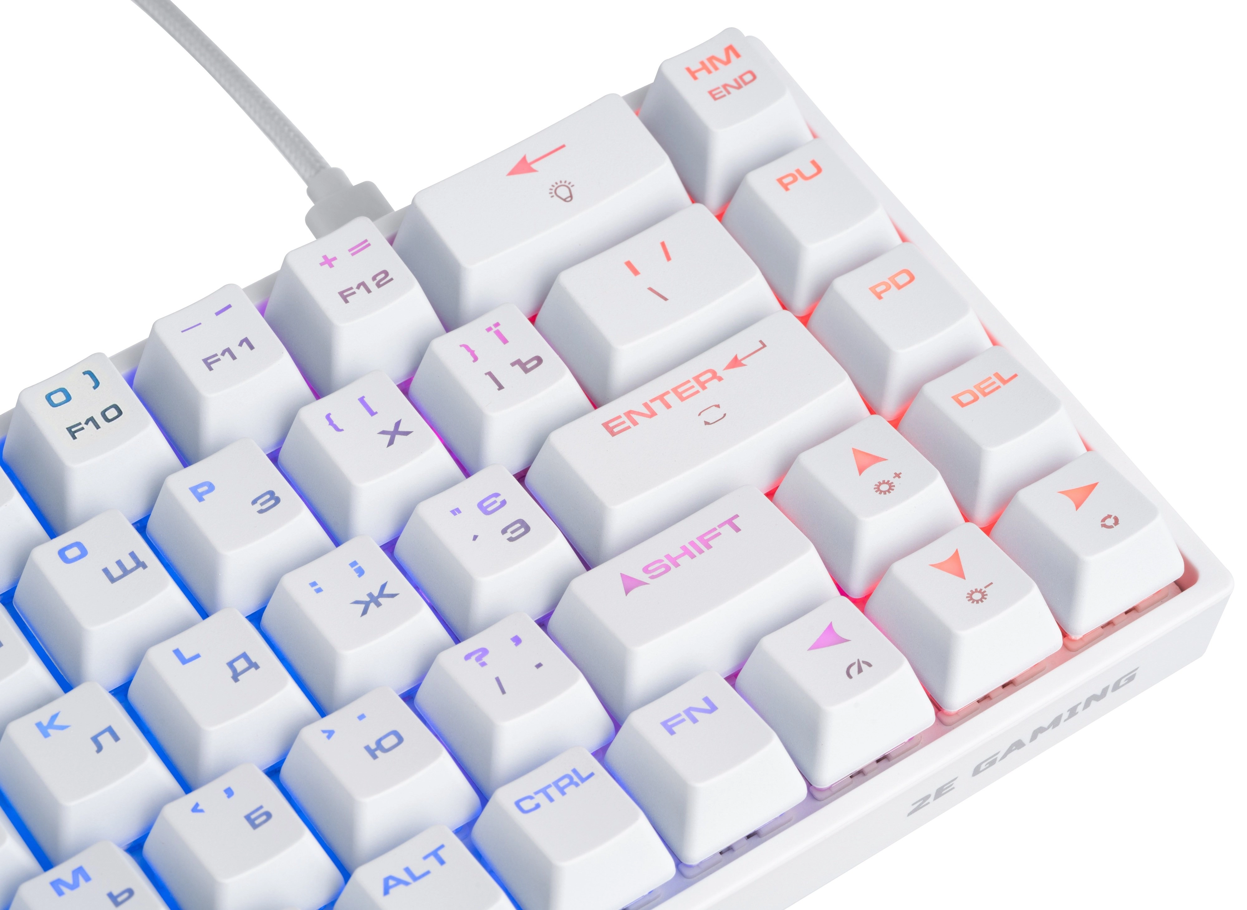 Клавиатура 2E Gaming KG380 RGB Gateron Blue Switch BT/USB White в Узбекистане