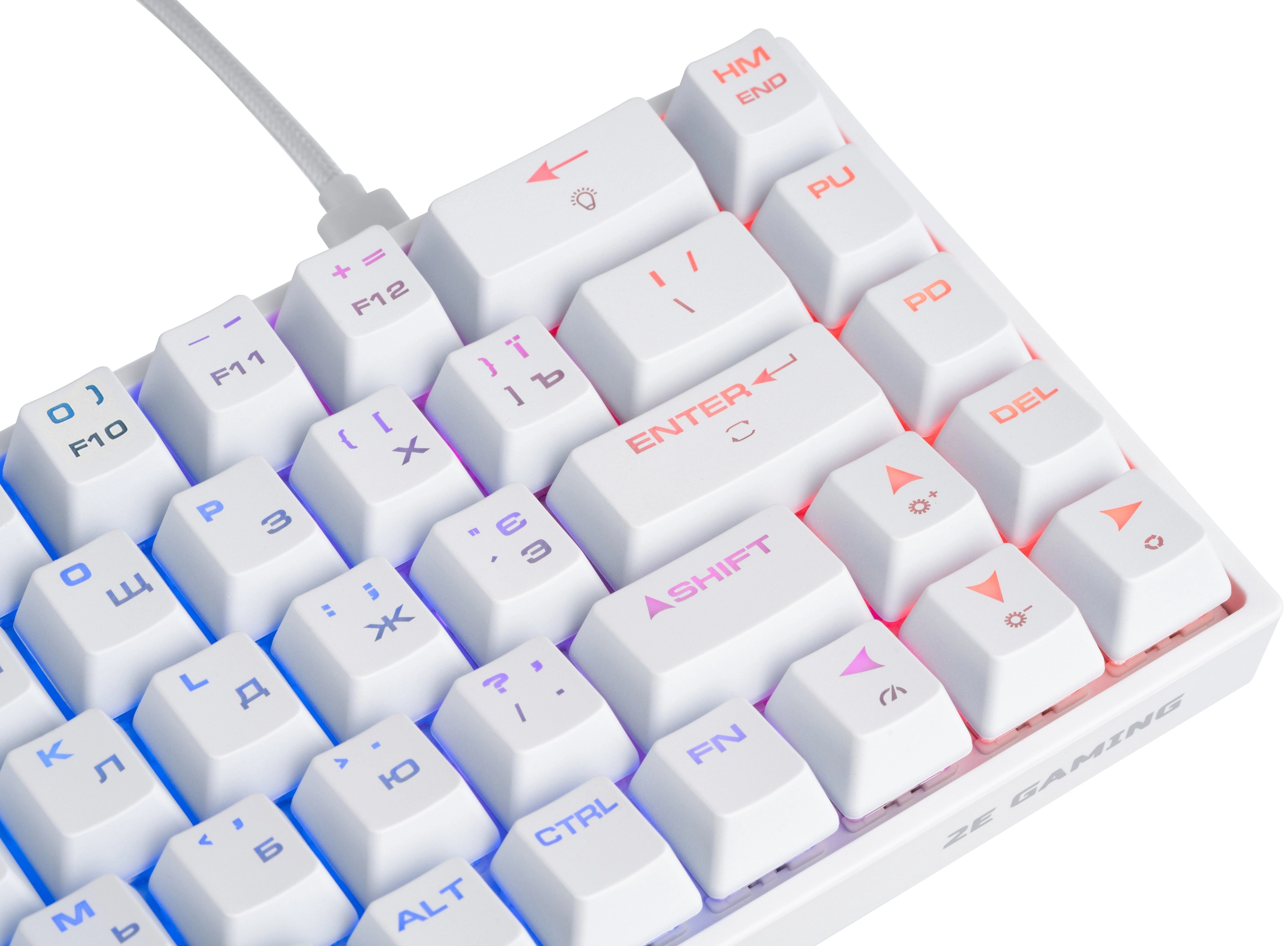 Клавиатура 2E Gaming KG380 RGB Gateron Brown Switch BT/USB White в Узбекистане