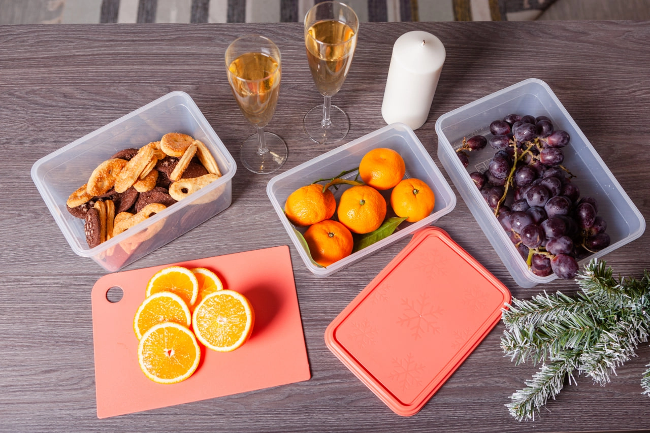 Контейнер для продуктов Plast Team BERGEN, 180х124х55 Персиковая карамель недорого