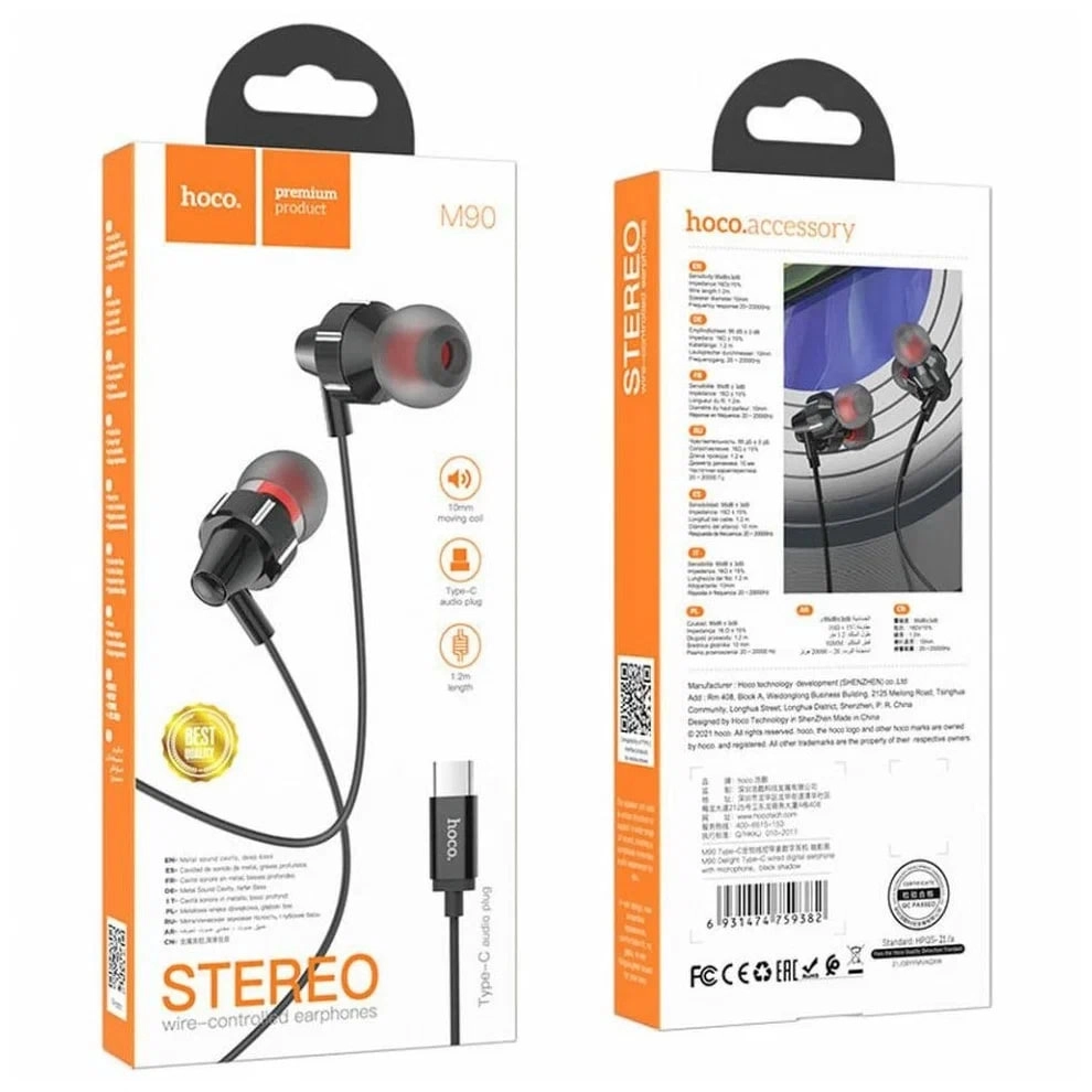 Наушники Hoco M90 Type-C чёрные онлайн