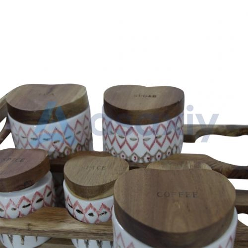 Набор емкостей для специи Life Smile Wood (8 предмета) онлайн