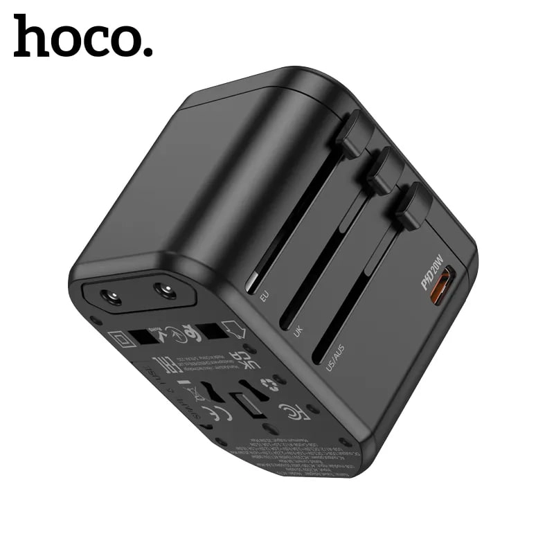 Hoco AC15 Universal Travel Adaptor zaryadlash qurilmasi O'zbekistonda