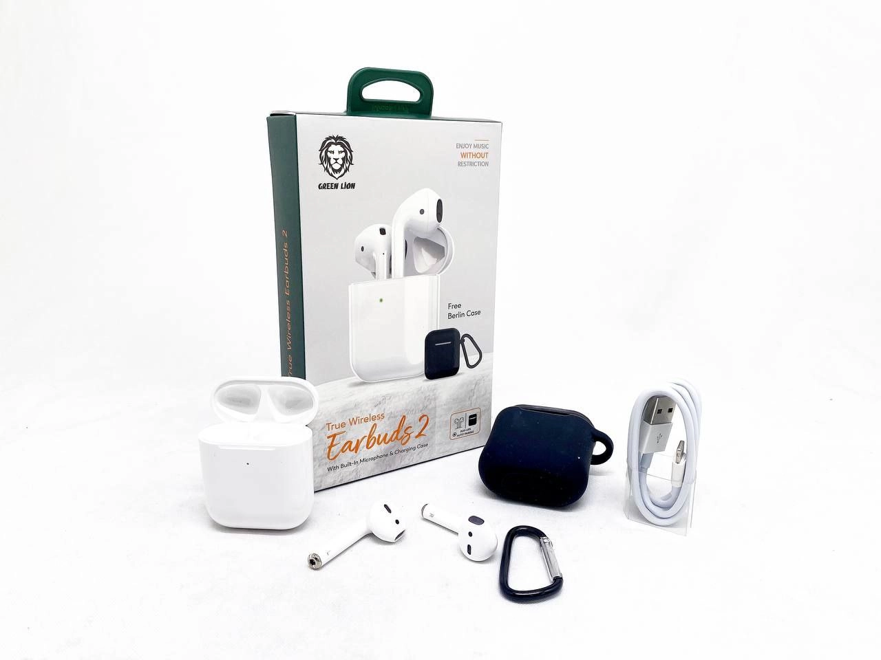 Green Lion free berlin case Earbuds 2 simsiz quloqchini O'zbekistonda
