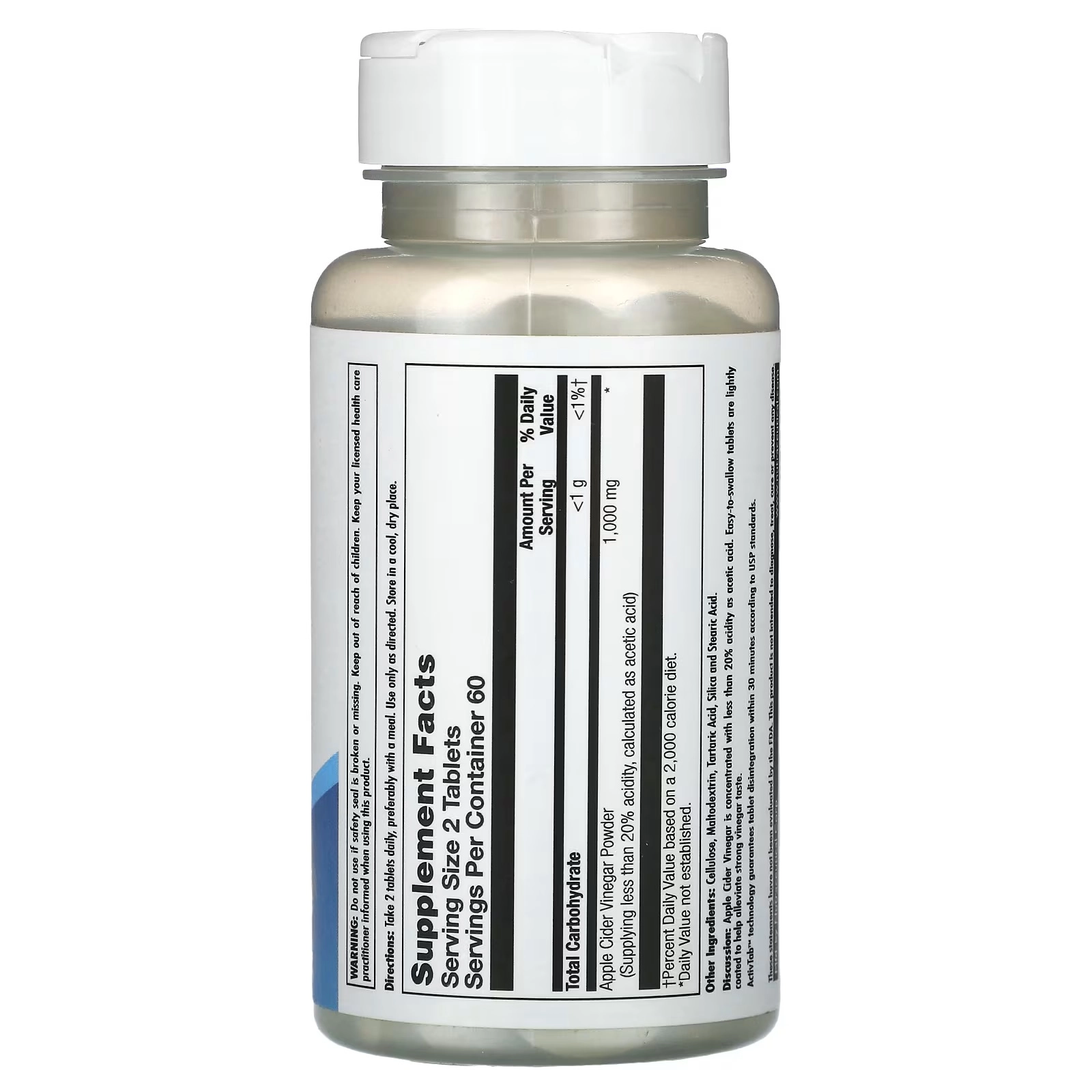 KAL, olma sirkasi, 1000 mg, 120 tabletka (51860) arzon