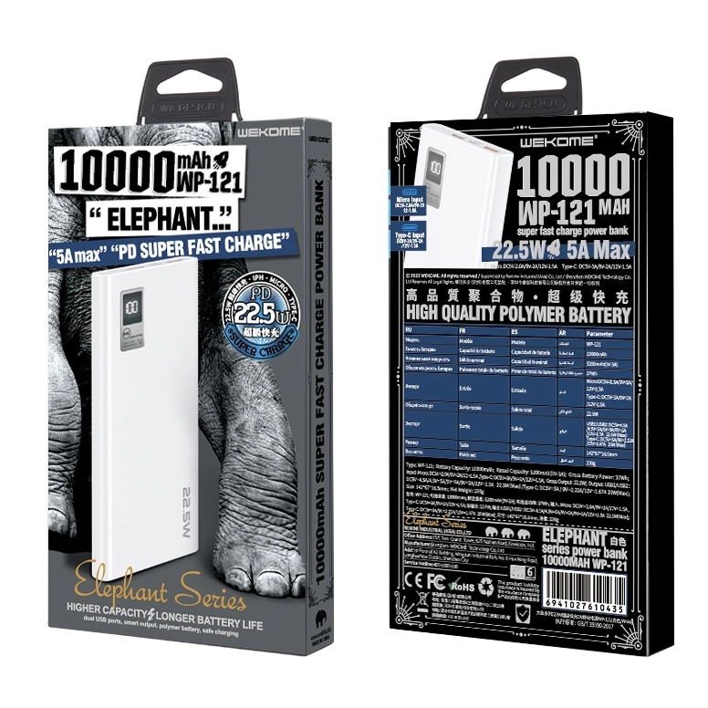 Wekome WP-121 10000 mAh oq tashqi akkumulyatori arzon