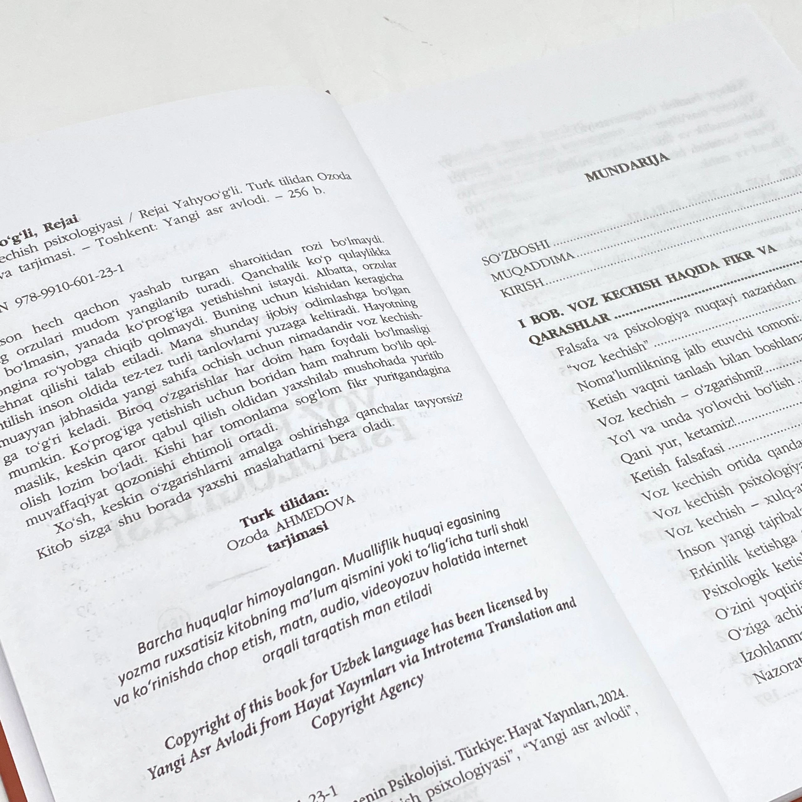 Режаи Яҳёўғли: Воз кечиш психологияси в Узбекистане