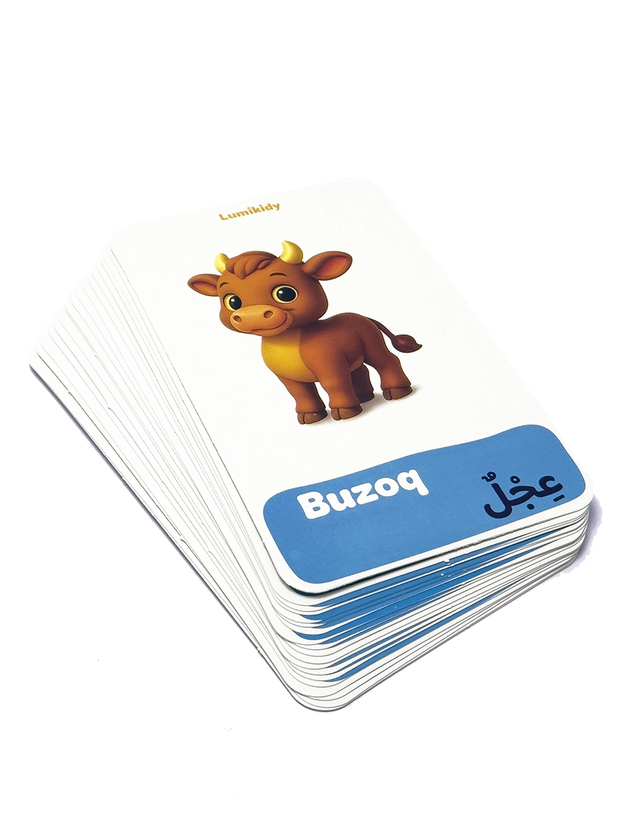 Bolalar rivojlanishi uchun kartochkalar: Uy hayvonlar - الحيوانات الأليفة (arab tilida) bo'lib to'lash