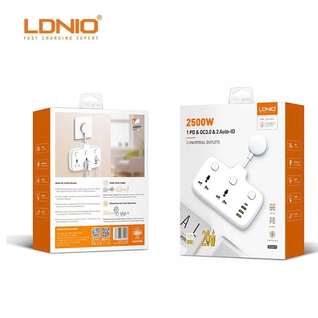Сетевой фильтр Ldnio 2X 3USB PD SC2413 2500W белый недорого
