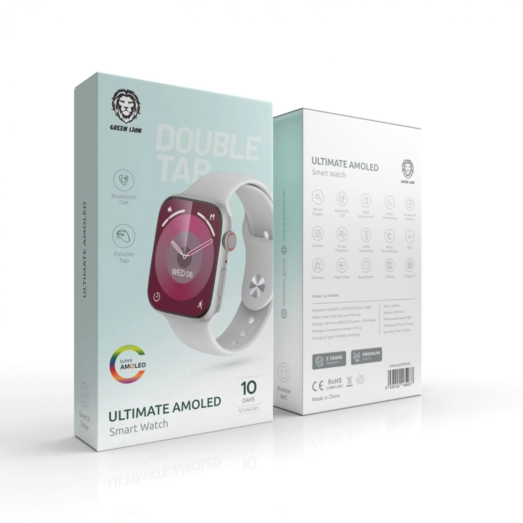 Green Lion Ultimate Amoled oq rangli smart-soati onlayn