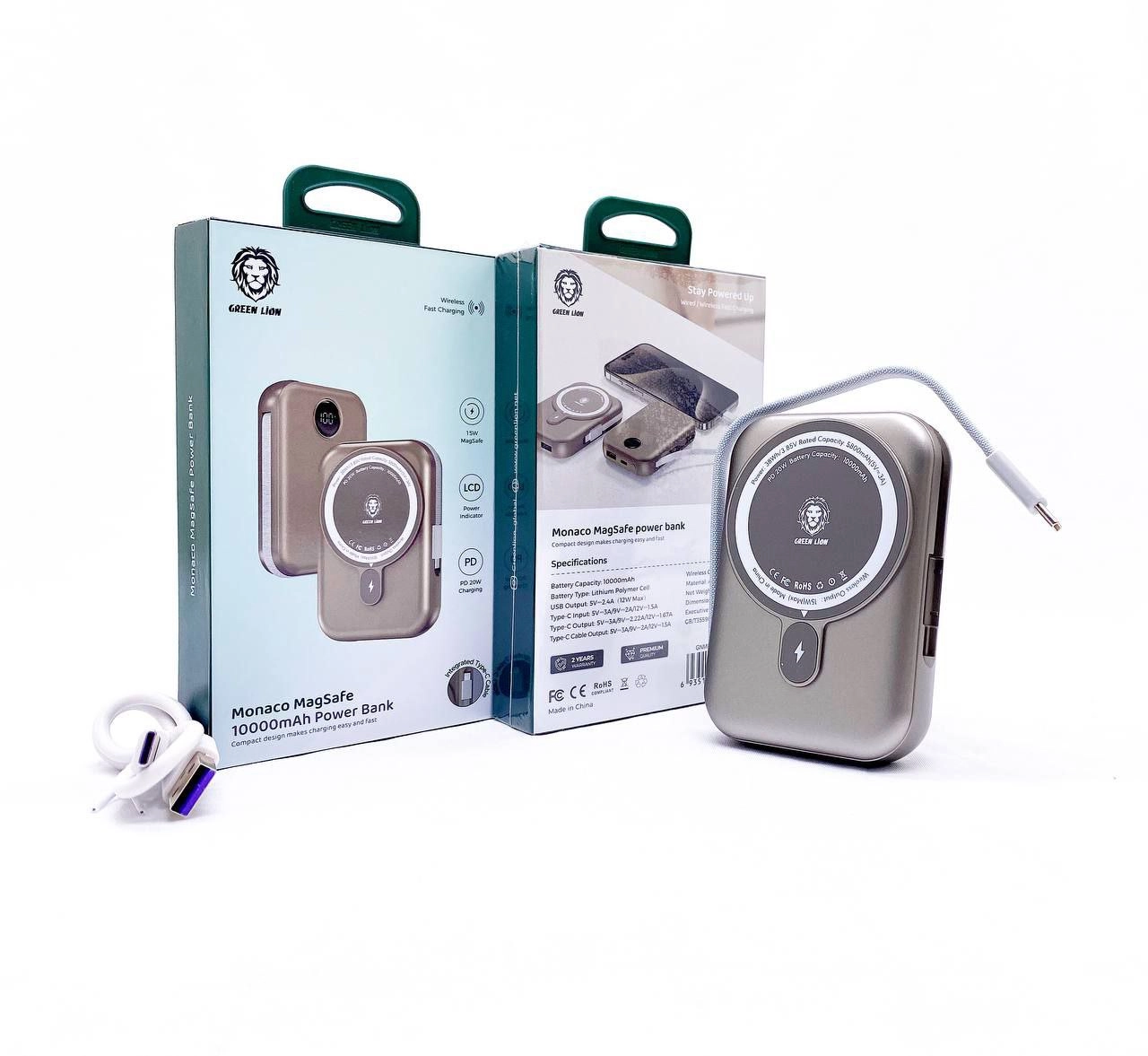 Внешний аккумулятор Green Lion Monaco MagSafe Power Bank 10000mAh в Узбекистане