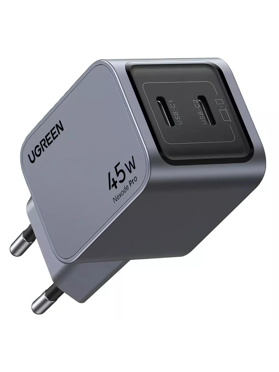 Зарядное устройство UGREEN Nexode Pro 2xUSB-C 45W - фото №2 Зарядное устройство UGREEN Nexode Pro 2xUSB-C 45W купить
