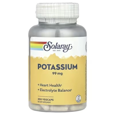 Solaray, Kaliy, 99 mg, 200 o‘simlik kapsulasi VegCaps (04671) - rasm №2 Solaray, Kaliy, 99 mg, 200 o‘simlik kapsulasi VegCaps (04671) sotib olish