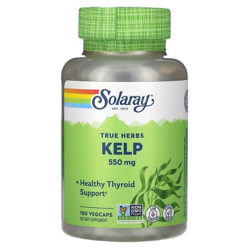 Solaray, True Herbs, Kelp, Vodorosli, 550 mg, 180 o‘simlik kapsulasi (13651) - rasm №2 Solaray, True Herbs, Kelp, Vodorosli, 550 mg, 180 o‘simlik kapsulasi (13651) sotib olish