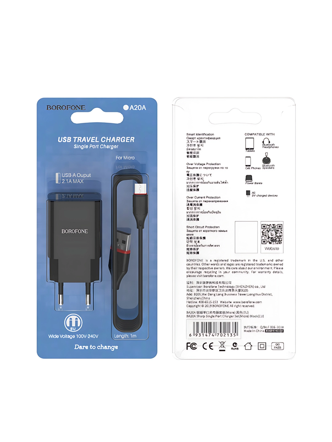 Borofone BA20A quvvatlash uskunasi + Type-C kabeli onlayn