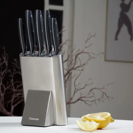Набор ножей 6 пр. в нержавеющей подставке FISSMAN, 2695 с фото