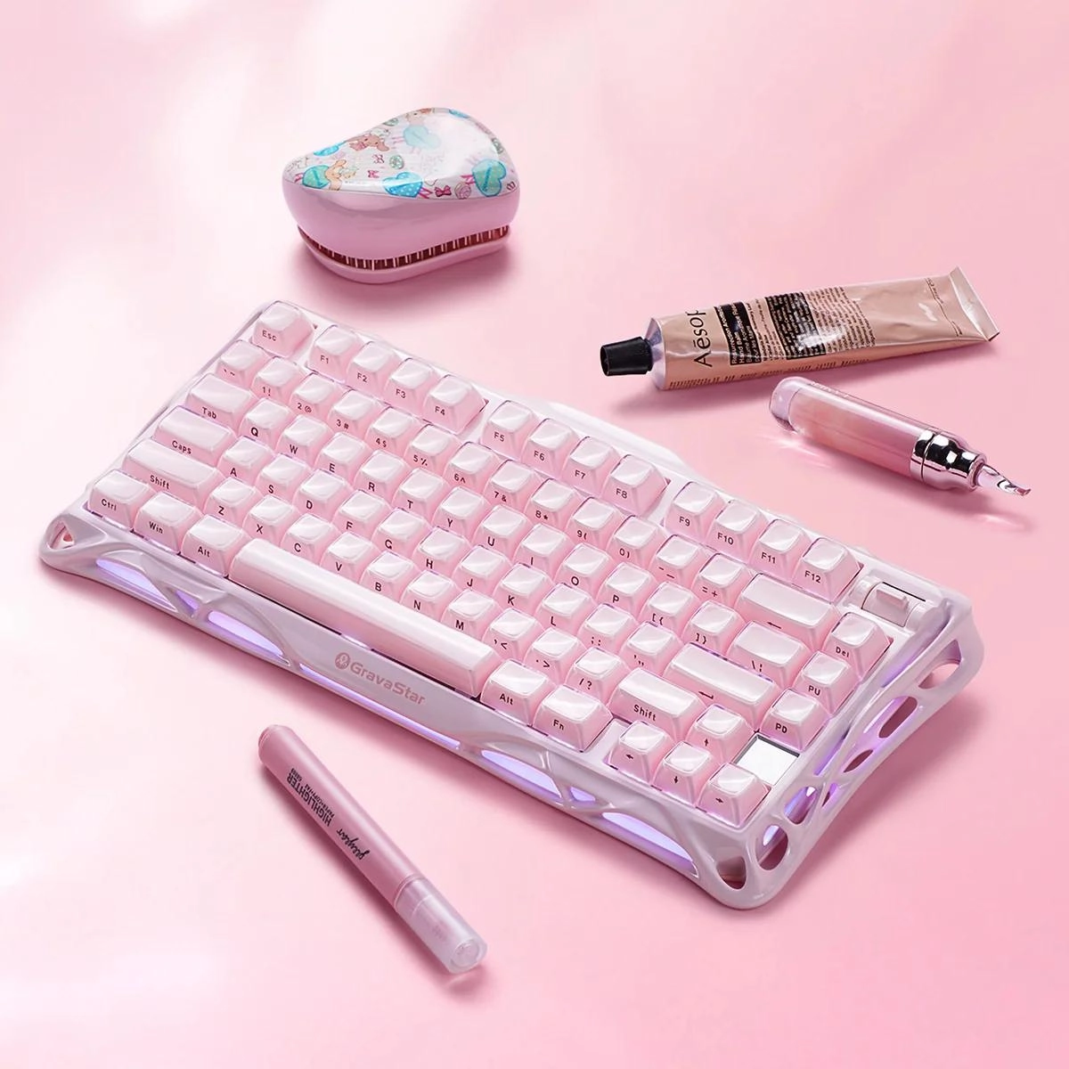 O&lsquo;yin klaviaturasi  GravaStar Mercury K1 Special Edition, Sakura Pink O'zbekistonda